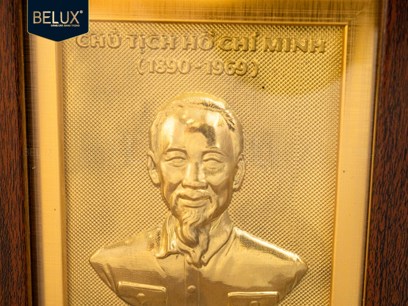 Tranh Bác Hồ bằng đồng 20x15cm